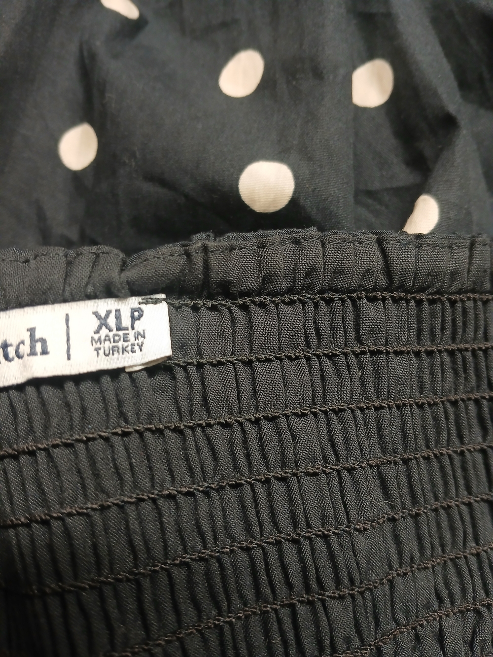 Abercrombie & Fitch Black Dress with White Polka Dots - Picture 5 of 6